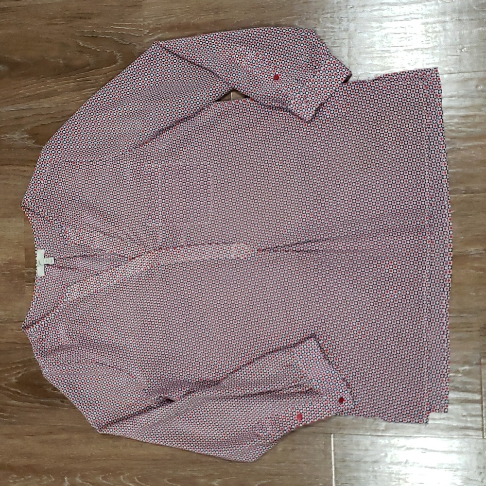 (XS) Joie 100% Silk Geometric Flowy Blouse Business Casual Luxury Formal
